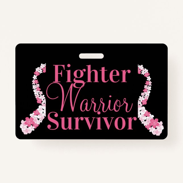 Pink Nurse Breast Cancer Ribbon Customisable ID Badge (Front)