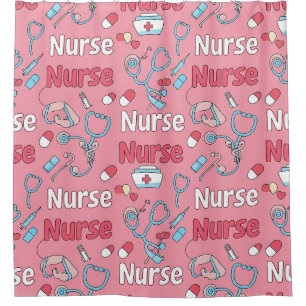 Pink Nurse Life Seamless Pattern (1) Shower Curtain