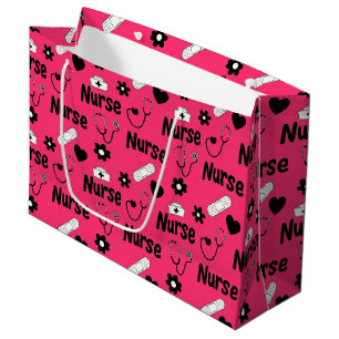 Pink Nurse Life Seamless Pattern (2) Large Gift Bag
