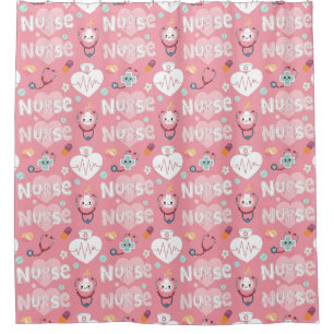 Pink Nurse Life Seamless Pattern (4) Shower Curtain