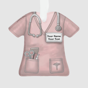 Pink Nurse medical scrubs ornament