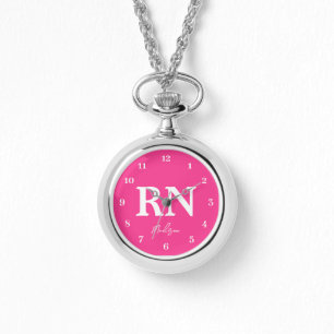 Pink Nurse Personalised Script Watch