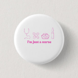 Pink Nurse Quote Minimal Medical Design 3 Cm Round Badge