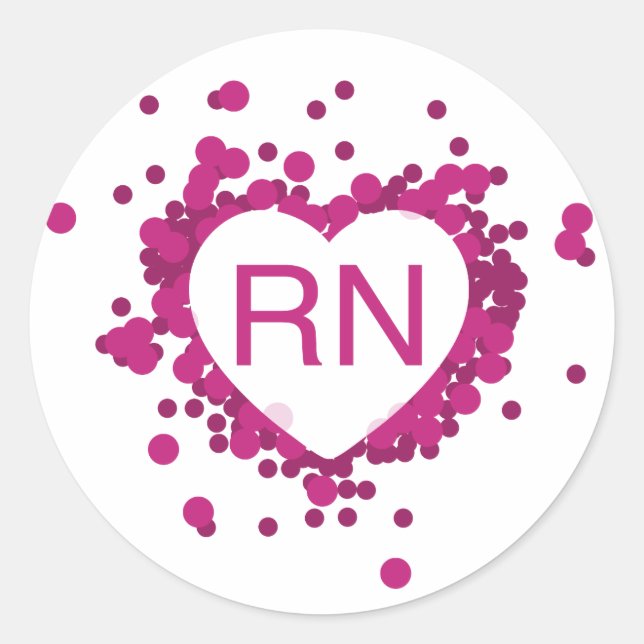 Pink Nurse RN Heart Sticker (Front)