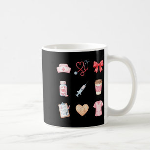 Pink Nurse Valentine Stethoscope Scrubs Heart Medi Coffee Mug