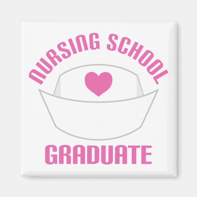 Pink Nursing School Graduate Gift Magnet (Front)