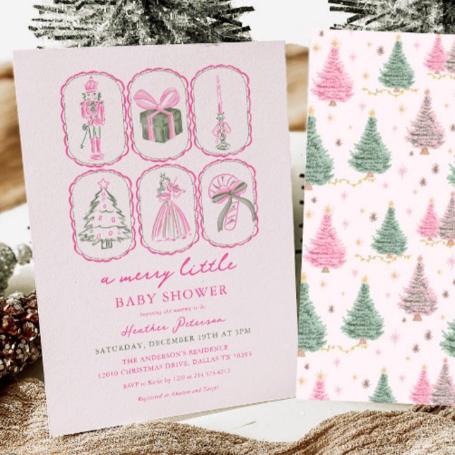 Pink Nutcracker A Merry Little Baby Shower Invitation (Creator Uploaded)