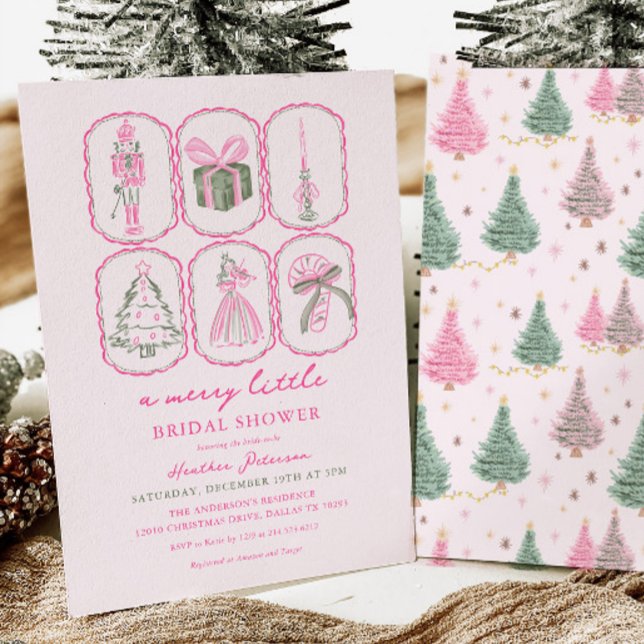 Pink Nutcracker A Merry Little Bridal Shower Invitation (Creator Uploaded)