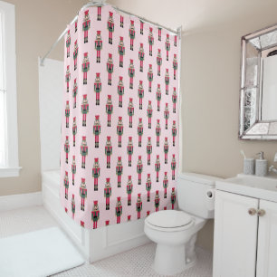 Pink Nutcracker Ballet Christmas Bath Towel Shower Curtain