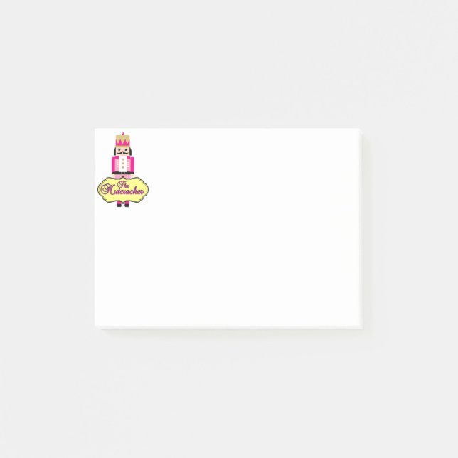 Pink Nutcracker Ballet Post-it Notes (Front)
