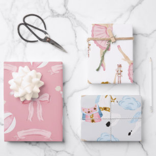 Pink Nutcracker Ballet Wrapping Paper Sheet