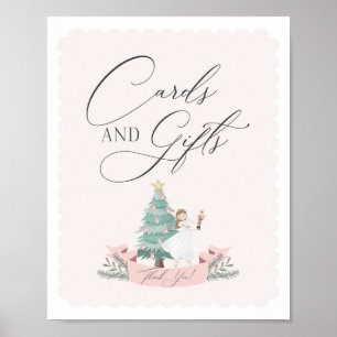 pink nutcracker birthday party cards and gift sign