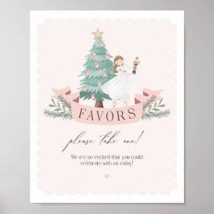 pink nutcracker birthday party favours party sign