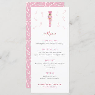 Pink Nutcracker Candy Canes Christmas Baby Shower Menu