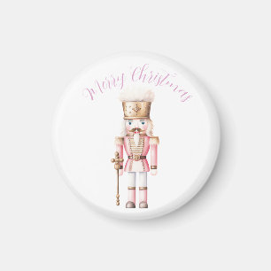 Pink Nutcracker Christmas Magnet