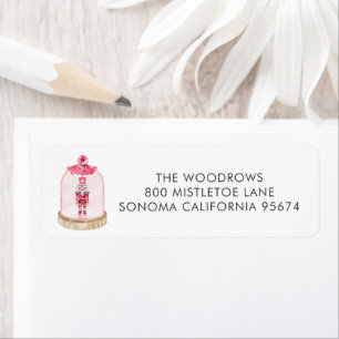 Pink Nutcracker Christmas Return Address Label