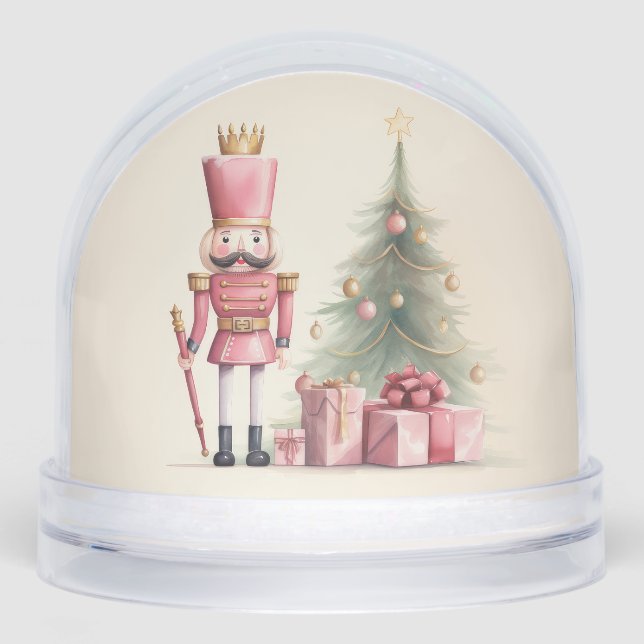 Pink Nutcracker Christmas Snowglobe (Front)