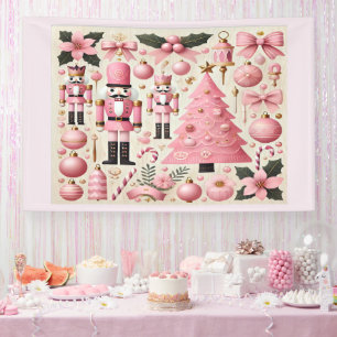 Pink Nutcracker Christmas Tree Banner