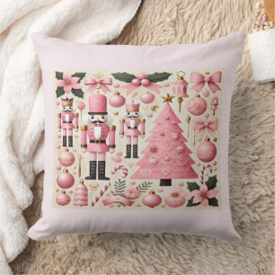 Pink Nutcracker Christmas Tree Cushion
