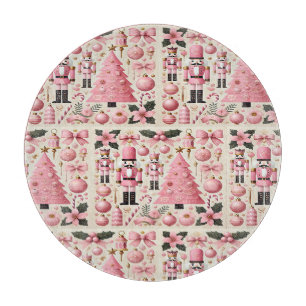 Pink Nutcracker Christmas Tree Cutting Board