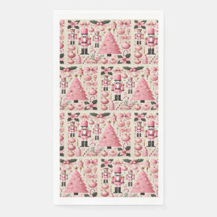 Pink Nutcracker Christmas Tree Napkin