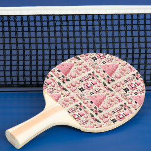 Pink Nutcracker Christmas Tree Ping Pong Paddle