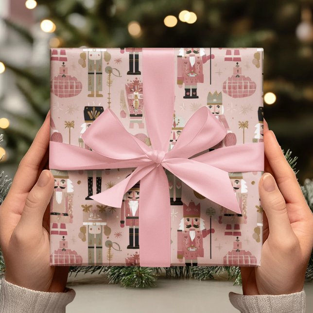 Pink Nutcracker Christmas Wrapping Paper (Creator Uploaded)