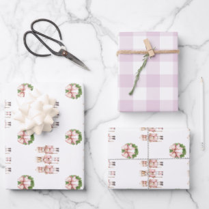 Pink Nutcracker Christmas  Wrapping Paper Sheet