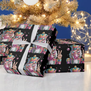 Pink Nutcracker Disco Ball Sunglasses Peace Sign Wrapping Paper