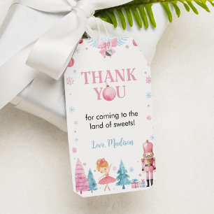 Pink Nutcracker Fairy Birthday Thank You Gift Tag