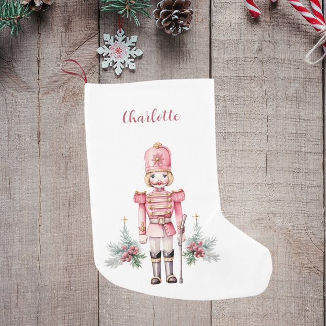 Pink nutcracker girl name small christmas stocking (Creator Uploaded)