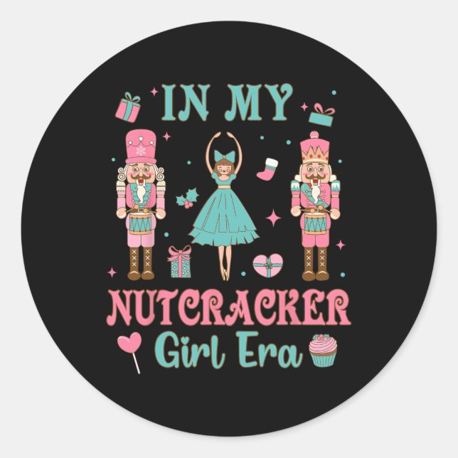 Pink Nutcracker Squad In Nutcracker Girl Era Chris Classic Round Sticker (Front)