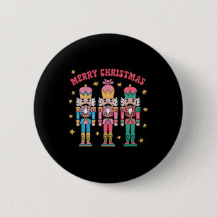 Pink Nutcracker Squad Pink Christmas Ballet Xmas W 6 Cm Round Badge
