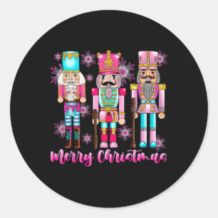 Pink Nutcracker Squad Pink Christmas Byllet Xmas W Classic Round Sticker
