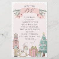 pink nutcracker winter dont say baby shower game