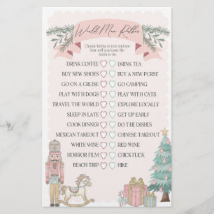 pink nutcracker would mum rather baby shower game