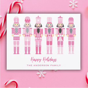 PINK NUTCRACKERS CHRISTMAS  POSTCARD