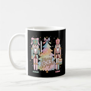 Pink Nutcrackers Christmas Tree Coquette Bow Xmas Coffee Mug