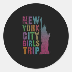 Pink Nyc Girls Trip New York City Summer Besties N Classic Round Sticker