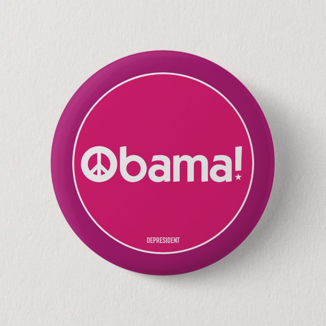 Pink Obama for Peace Button (Front)