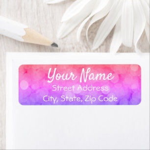 Pink Obmré Bokeh Return Address Labels