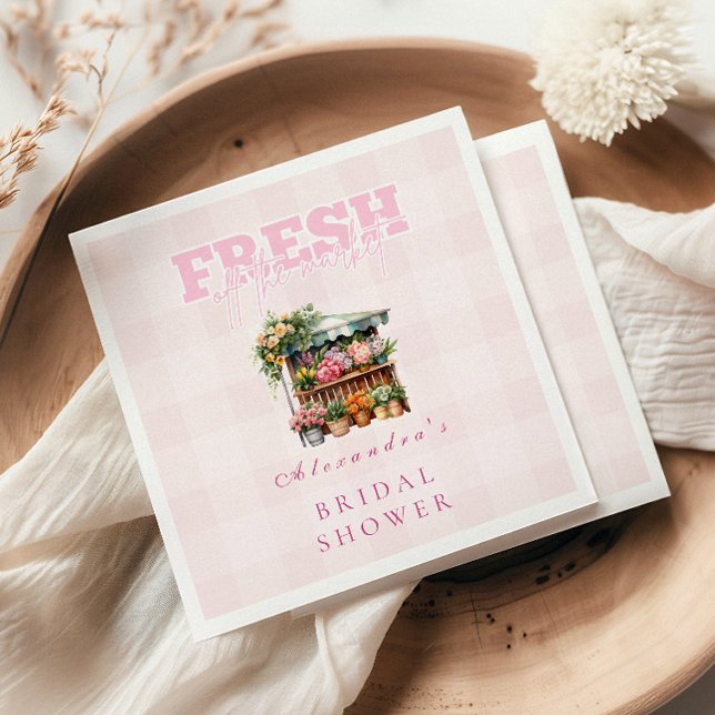 Pink Off the Market Bridal Shower Napkin (Creator Uploaded)