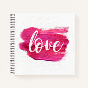 Pink Oil Paint Love quote design modern minimal Notebook
