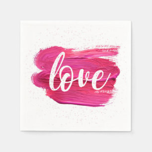 Pink Oil Paint Love quote design Napkin