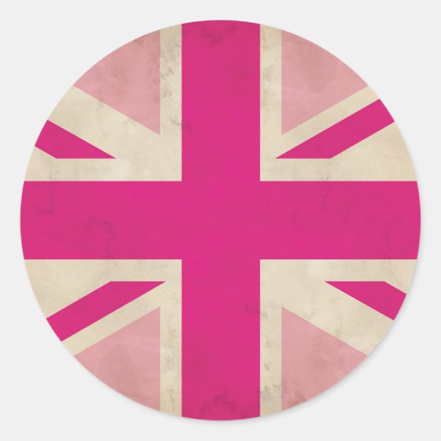 Pink Old Union Jack Stickers (Front)