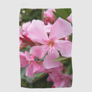 Pink Oleander Floral Golf Towel