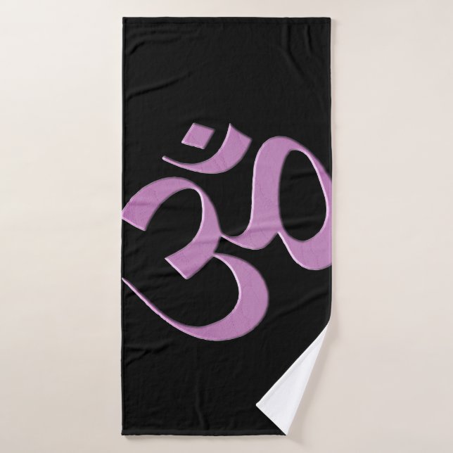 Pink Om  Bath Towel (Bath Towel)