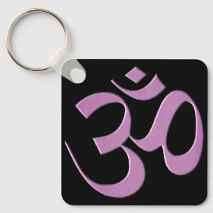 Pink Om  Key Ring