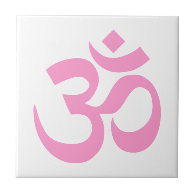 Pink Om Symbol Ceramic Tile (Front)