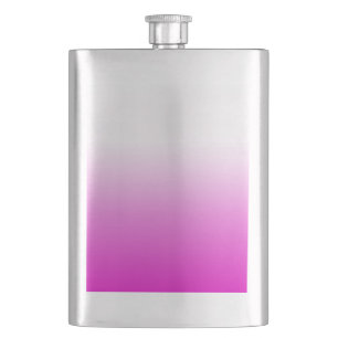 Pink Ombr Gradient Background Design-60416 Hip Flask